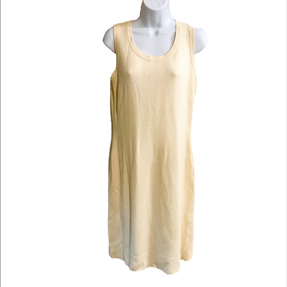 St. John Sleevless Knit Pearl Sweater Dress Sz P